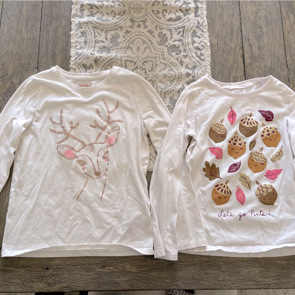 Girls Size 8 long sleeve shirts, Carters and Cat& Jack